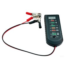 Tester Digital de Baterie Auto Techstar 12V/24V cu Afisaj LED, Diagnostic Alternator si Indicator Stare Acumulator &ndash; Compatibil Autoturisme, Camioane,
