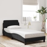 Cumpara ieftin Cadru de pat cu tăblie fără saltea, negru, 80x200 cm, catifea
