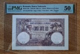 ROMANIA - 500 lei - AUGUST 1916 , AUNC , gradata PMG 50 . Aproape necirculata . RRR !