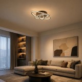Lustra LED TIANA 78W Dimabila Negru Telecomanda 3 Elipse Lumina Reglabila 3000-6000K Alessandro DESIGN