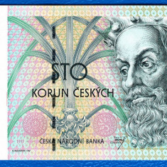 (4) BANCNOTA CEHIA - 100 KORUN 1997, PORTRET KAREL IV, STARE AUNC/UNC