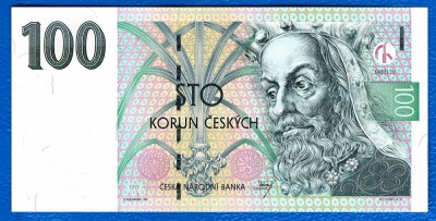 (4) BANCNOTA CEHIA - 100 KORUN 1997, PORTRET KAREL IV, STARE AUNC/UNC foto