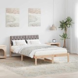 VidaXL Cadru de pat Maroniu și taupe 120 x 190 cm Lemn masiv de pin 878627