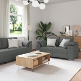 VidaXL Set canapea, 2 piese, perne gri &icirc;nchis, textil