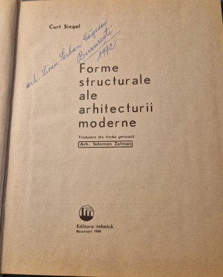 Forme structurale ale arhitecturii moderne Curt Siegel foto
