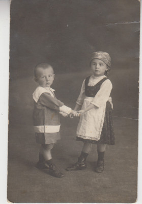 M5 B42 - FOTO - FOTOGRAFIE FOARTE VECHE - frate si sora - anii 1930 foto