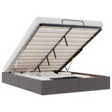 Cadru pat otoman fara saltea gri 140x200 cm piele artificiala, DKD Home Decor