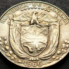 Moneda exotica 25 CENTESIMOS (1/4 BALBOA) - PANAMA, anul 1966 *cod 107