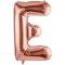 Balon folie metalizata litera e, flippy, 100 cm, umflati cu heliu sau aer, ambalaj individual, pai inclus, rose gold