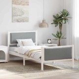 vidaXL Cadru de pat cu headboard Gri deschis 100 x 200 cm țesătură 878353