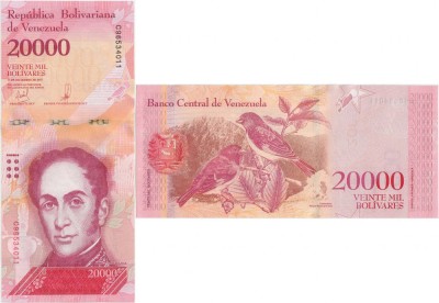 2017 (13 XII), 20,000 Bol&amp;iacute;vares (P-99c) - Venezuela - stare UNC foto