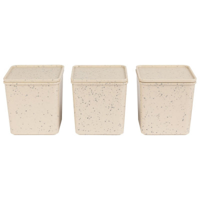 Set 3 caserole cu capac Ernesto, 9 x 9 x 9,5 cm, 450 ml, plastic reciclat foto