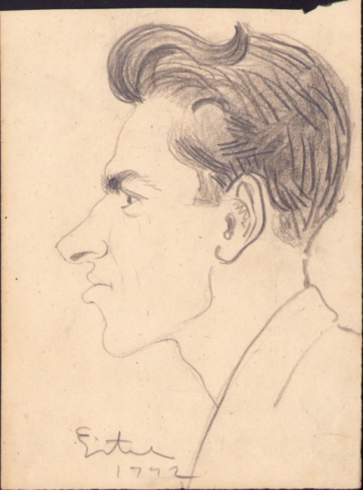 HST A1720 Schiță de Dimitrie &quot;Puiu&quot; Eitel 1942 semnată