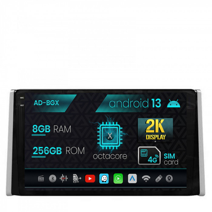 Navigatie Toyota RAV4 (2018+), Android 13, X-Octacore 8GB RAM + 256GB ROM, 9.5 Inch - AD-BGX9008+AD-BGRKIT098