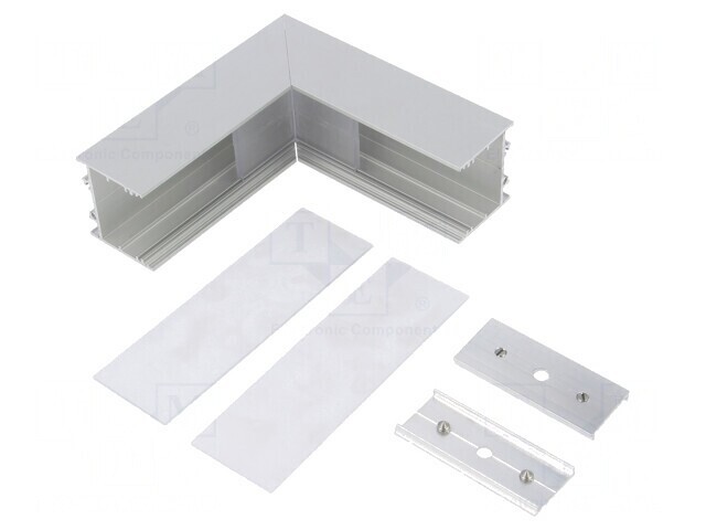 Conector 90&deg; Aluminiu Anodat Argintiu VARIO30-02