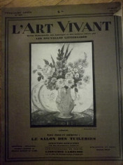 Revista L&amp;#039;Art Vivant, Paris, 1929, cu un tablou Iosif Iser foto