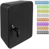 Cumpara ieftin Cutie metalica, pentru chei, 48 carlige, cu brelocuri cu eticheta, 25x8x20 cm