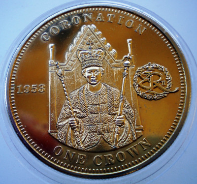D.404 MAREA BRITANIE ANGLIA ELIZABETH II CORONATION 1 ONE CROWN 2010 PROOF foto