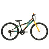 Cumpara ieftin Bicicleta Copii DHS Turbo - 24 Inch, Negru-Portocaliu Ultimate FactoryBikes