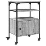 Cumpara ieftin Suport imprimanta, 3 niveluri, gri sonoma, 50x40x76 cm, lemn