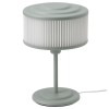 Veioza Retro Gri Verde, Abajur Plisat, 37cm, Otel/Plastic ABS, Lumina Ambientala, Bec Neinclus
