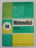 MATEMATICA - ALGEBRA , MANUAL PENTRU CLASA A XII -A de ION D. ION ..N.I. NEDITA , 1986