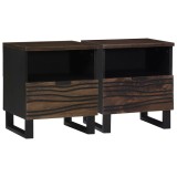 VidaXL Mobilier noptieră 2 buc 40x33x46 cm Lemn solid de Nuc