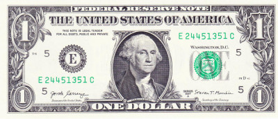 Bancnota Statele Unite ale Americii 1 Dolar 2017A - PNew UNC ( E= Richmond ) foto