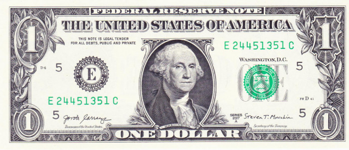 Bancnota Statele Unite ale Americii 1 Dolar 2017A - PNew UNC ( E= Richmond )