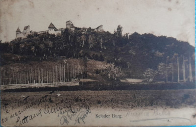 CP antebelica Cetatea Saschiz / Sz&amp;aacute;szk&amp;eacute;zd v&amp;aacute;ra / Keisder Burg, H&amp;uuml;nenburg ff rara foto