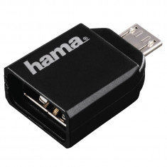 Stick de memorie Hama Smartly USB 2.0 16 GB cu adaptor OTG negru foto