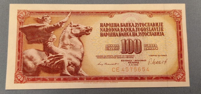 Iugoslavia - 100 Dinari / dinara (1981) sCE654