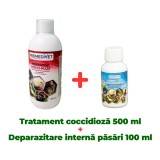 Tratament și prevenție coccidioză, Herba Top Cocci-Plus 500 ml + Antiparazitar intern pentru păsări Herba Top Antihelmintic 100 ml