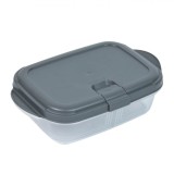 Recipient Alimente, Model, Capac Push Up și Clip, Capacitate 0,4L, Gri și Transparent, Oem