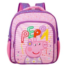 Ghiozdan pentru fete, gradinita, model Purcelusa Peppa, 27x11x30 cm, roz cu mov foto