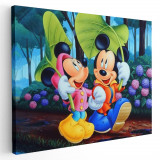 Tablou afis Mickey Mouse si Minnie desene animate 2247 Tablou canvas pe panza CU RAMA 50x70 cm