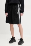 adidas Originals pantaloni scurti Firebird femei, culoarea negru, cu imprimeu, high waist, JD0286