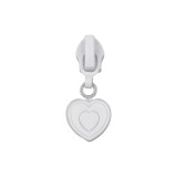 Cursor metalic pentru fermoar spiralat, 6 mm, Inima alba, Crisalida