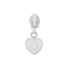 Cursor metalic pentru fermoar spiralat, 6 mm, Inima alba