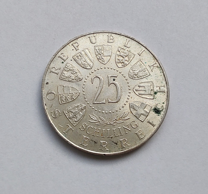 Austria - 25 Schilling 1958 - Argint