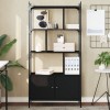 VidaXL Bibliotecă cu uși, negru, 76,5x30x154,5 cm, lemn compozit 833348