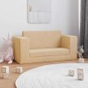 VidaXL Canapea extensibilă de copii cu 2 locuri, crem, pluș moale 357037
