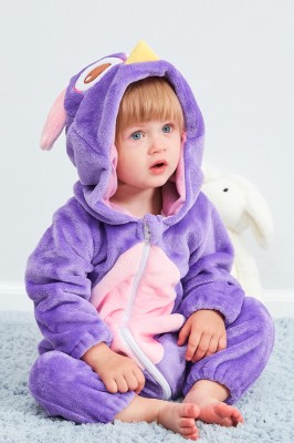 CLD139-10 Pijama kigurumi pentru bebelusi tip salopeta din material moale si pufos foto