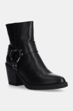 Answear Lab botine femei, culoarea negru, cu toc drept, izolare usoara