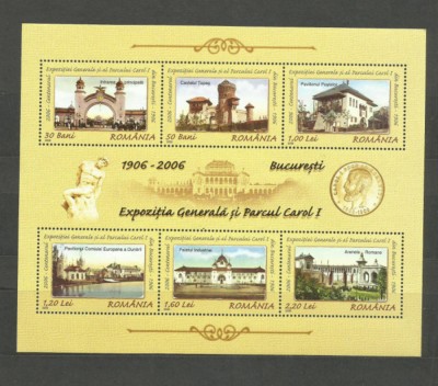 Romania MNH 2006 - Centenarul Expozitiei Generale Parcul Carol -LP 1724a blocX10 foto