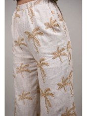 PANTALONI CU CADERE USOARA HAWAI Bej M-L