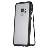 Husa Magnetic Case 360&deg; + folie autoregenerativa pentru Samsung Galaxy S9, Negru, Transparent