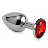 Rosebud Classic - Dop anal metalic, roșu, 6.8 cm, Orion