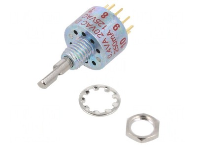 Comutator Rotativ 5 Pini 0.25A 125VAC THT foto