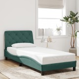 VidaXL Cadru de pat fără saltea, verde &icirc;nchis, 90x190 cm, catifea 3207896